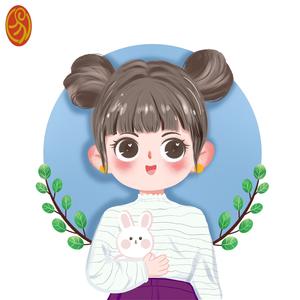 一只羊插画头像